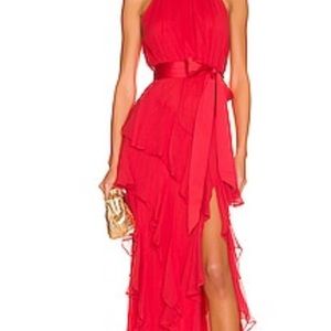 Alice and Olivia Emilia dress is RED